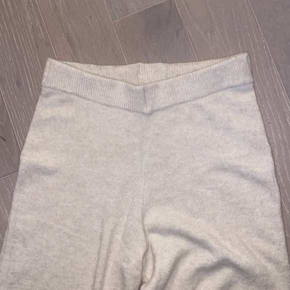 wool wide leg high rise rib knit pants - Picture 3 of 4